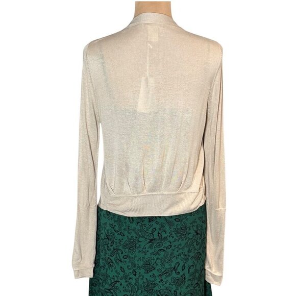 NWT Gold Hawk Lightweight Cardigan Sz.M Silk Bamboo Quiet Luxury Classic - Picture 4 of 12